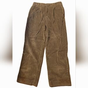 L.L. Bean Men's VTG Brown Corduroy Pleated Pants RN71341 Early 2000s